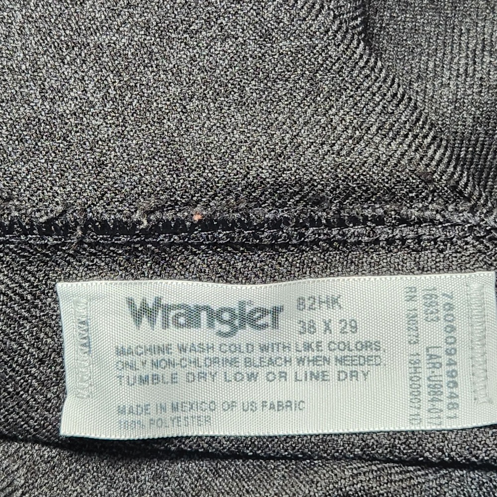 WRANGLER Wrancher Pants Mens 38x29 Heather Gray Polyester 82HK Rockabilly - Picture 3 of 8